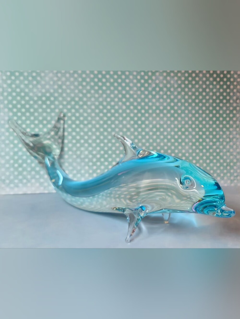 Murano-style Art Glass Dolphin Figurine  (READ)